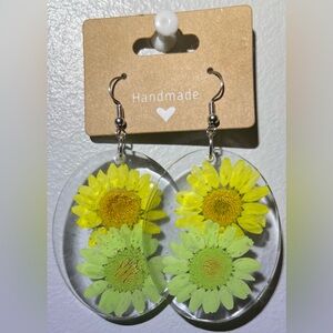 Handmade Yellow Floral Earrings